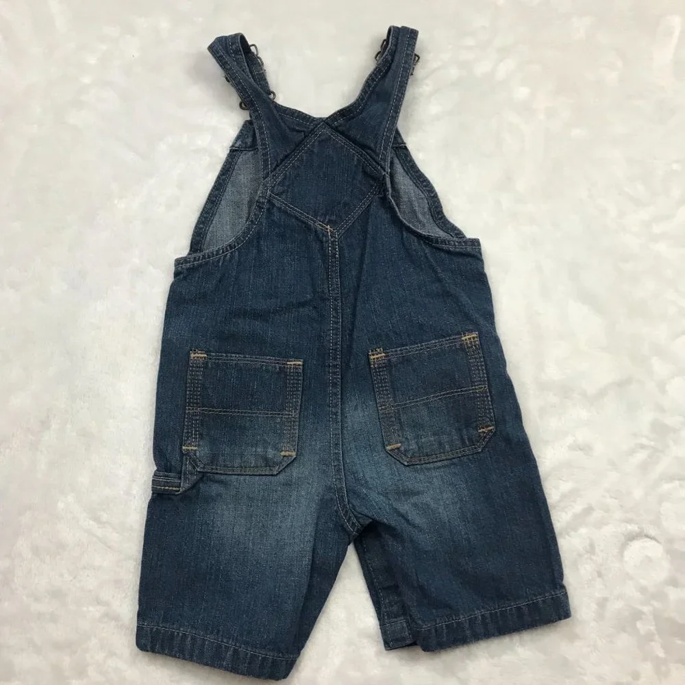 Genuine Kids by OshKosh‎ 100% Cotton Denim Bib Overall Shorts Unisex Kids 24M